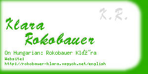klara rokobauer business card